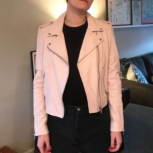 lamarque pink leather jacket